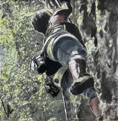 freeRise - Klettern in der Wand, Natur de Silvia Lehmann, Pintura a la venta en Singulart