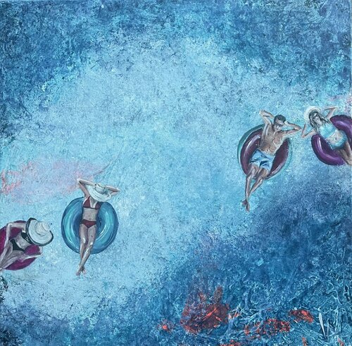 summer float vibes von Silvia Lehmann, Malerei kaufen auf Singulart