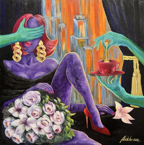 LADY after party par Oksana Alekhina, Peinture en vente sur Singulart