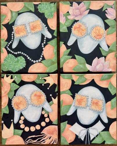 Dialog with Kadishman — Part III (polyptych): Echoes von Oksana Alekhina, Malerei kaufen auf Singulart