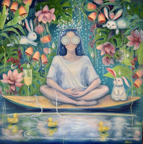 Moon Mood: Pisces van Oksana Alekhina, Schilderij te koop op Singulart