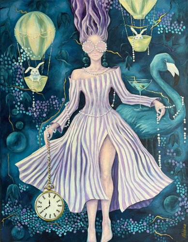 Moon Mood: Aquarius par Oksana Alekhina, Peinture en vente sur Singulart