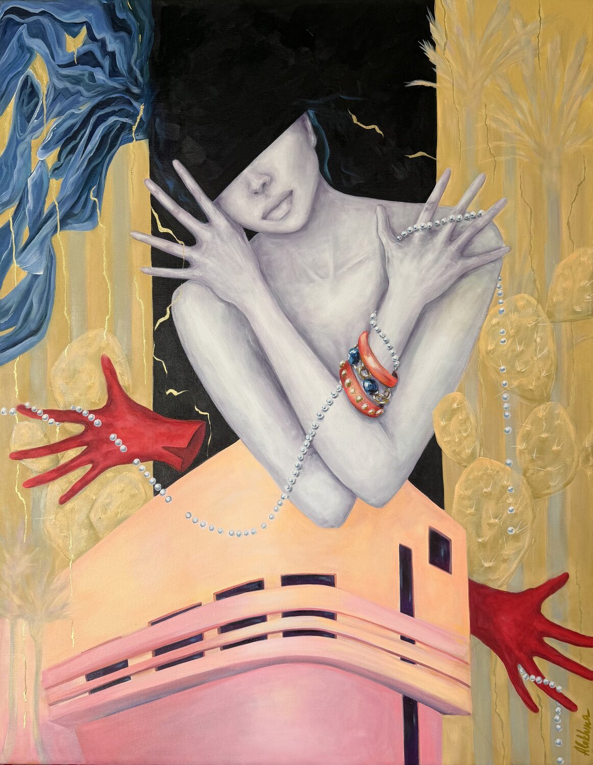 Unseen Pressure Oksana Alekhina Original painting for sale