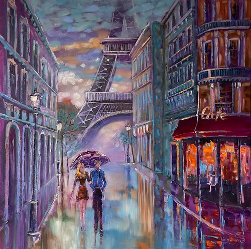 WALKING IN PARIS di Mary Voloshyna, Pittura in vendita su Singulart