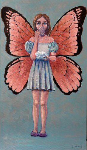 She has wings di Mary Voloshyna, Pittura in vendita su Singulart