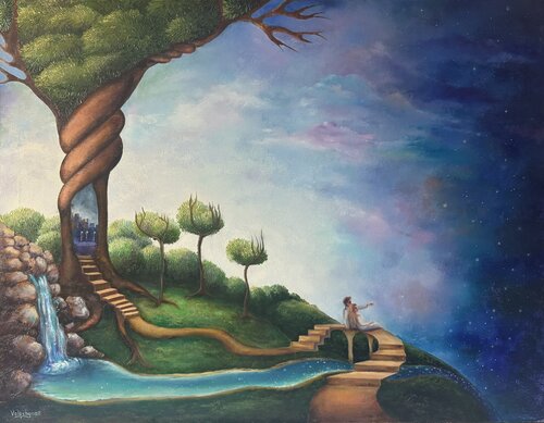 Birth of the night di Mary Voloshyna, Pittura in vendita su Singulart