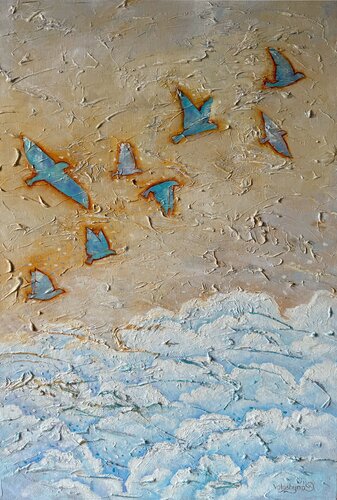 Flying over the sky von Mary Voloshyna, Malerei kaufen auf Singulart