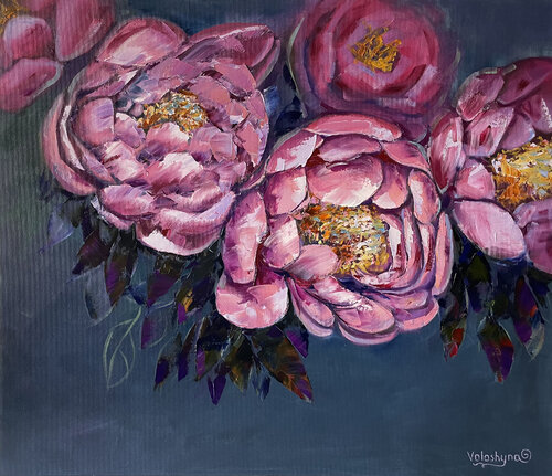 Pink peonies van Mary Voloshyna, Schilderij te koop op Singulart