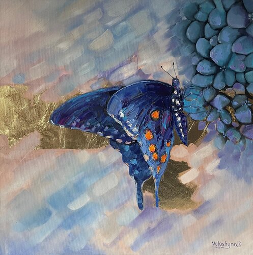 Butterfly on flower di Mary Voloshyna, Pittura in vendita su Singulart