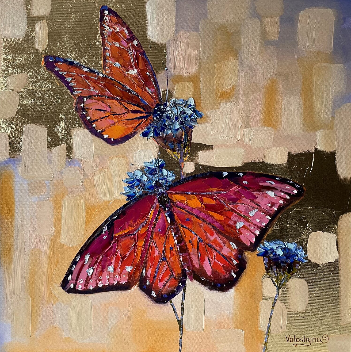 Couple of butterflies Mary Voloshyna Originalgemälde zu verkaufen