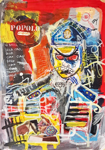 Il popolo non dorme di Rosario Annunziata, Pittura in vendita su Singulart