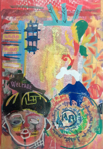 Autoritratto con Vesuvio e Doriforo ribelle by Rosario Annunziata, Work on Paper for Sale on Singulart