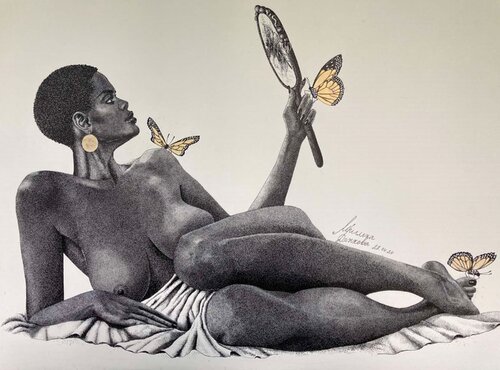 The Lady with Butterflies by Miglena Dyankova, Drawing for Sale on Singulart