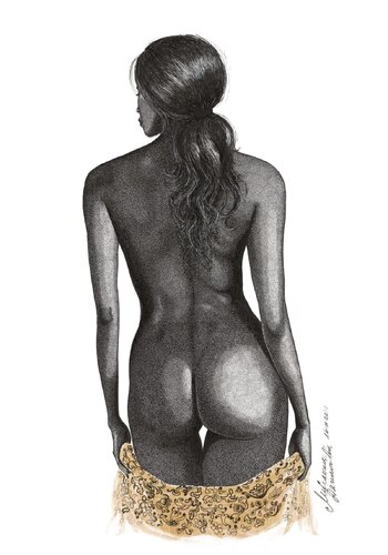 Undressing Woman par Miglena Dyankova, Dessin en vente sur Singulart