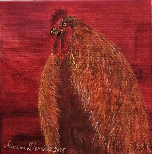 Scarlet Rooster di Miglena Dyankova, Pittura in vendita su Singulart