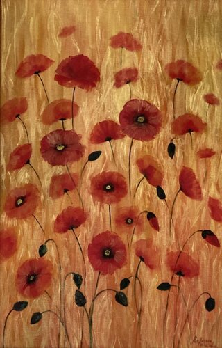 Golden Poppies van Miglena Dyankova, Schilderij te koop op Singulart