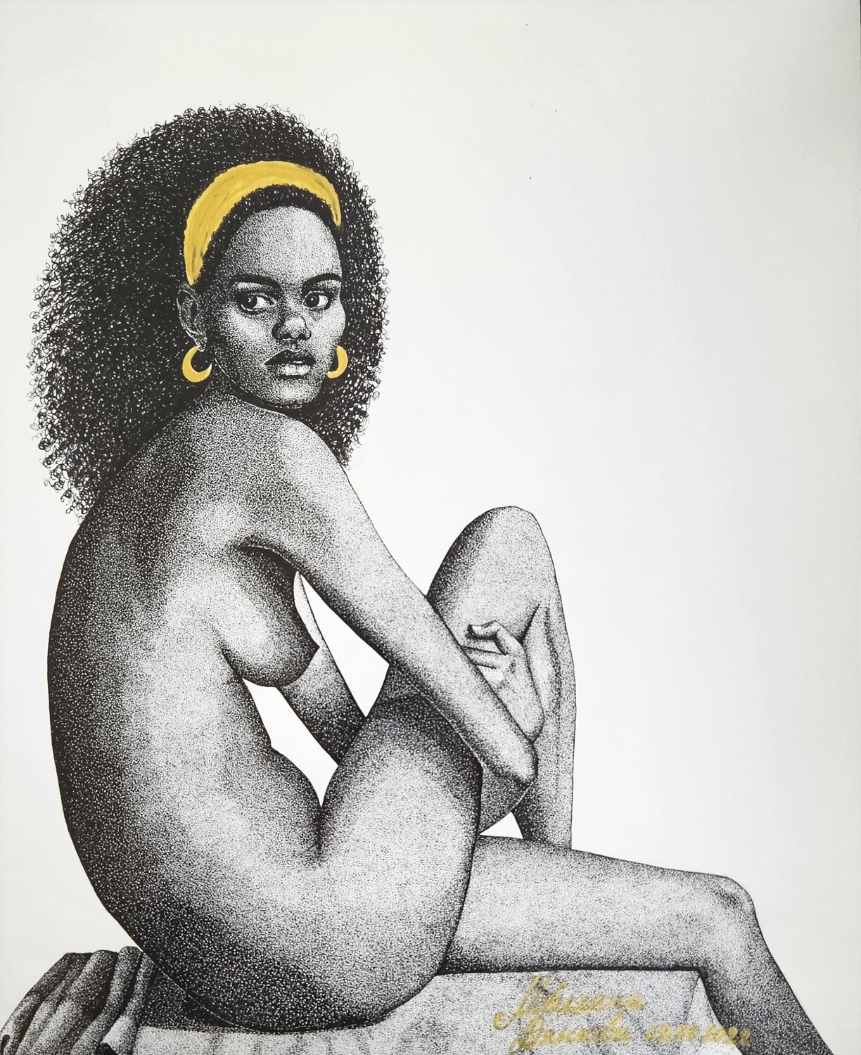 African Woman with Gold Earrings Miglena Dyankova Zeichnungen zu verkaufen