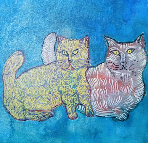 Gatos mirando von Juan Pinilla Pinilla Gonzalez, Malerei kaufen auf Singulart