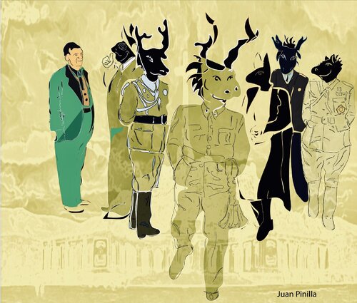 Los visitante by Juan Pinilla Pinilla Gonzalez, Painting for Sale on Singulart