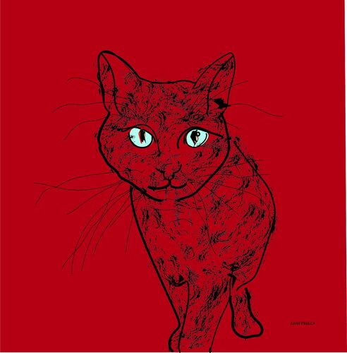 gato rojo by Juan Pinilla Pinilla Gonzalez, デジタル for Sale on Singulart