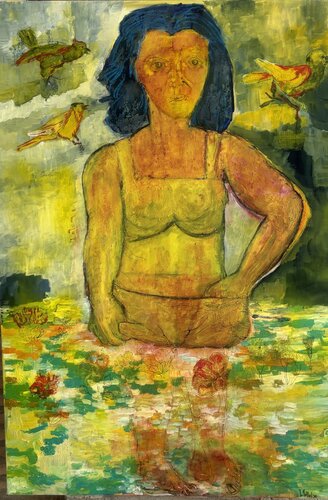 Mujer en la charca von Juan Pinilla Pinilla Gonzalez, Malerei kaufen auf Singulart