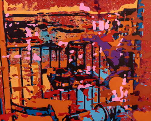 Frau auf Balkon, Komiža abends von Markus Honerla, Malerei kaufen auf Singulart