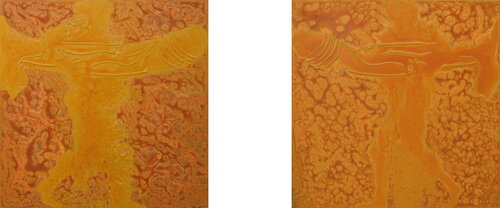 Moment (Greece Woman Carrying Phallus I + II) VIII van Markus Honerla, Schilderij te koop op Singulart