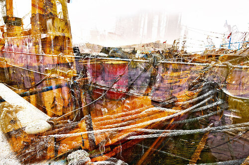 CHALUTIER DANS LE FOG SOLAIRE di jean-luc bohin, Fotografia in vendita su Singulart