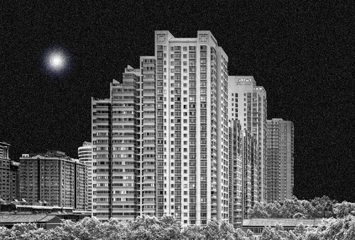 BUILDING SOUS LES ÉTOILES van jean-luc bohin, Digitaal te koop op Singulart