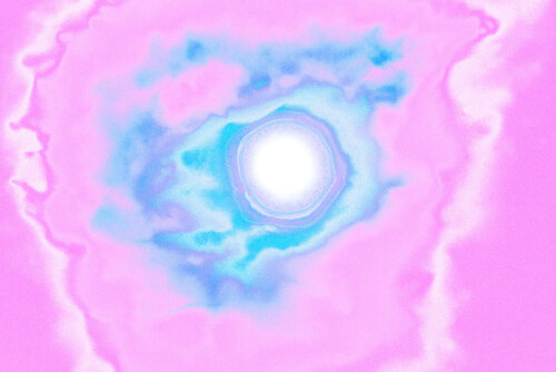 SOLEIL DANS LES NUAGES              Bleu-Rose 1 di jean-luc bohin, Digitale in vendita su Singulart