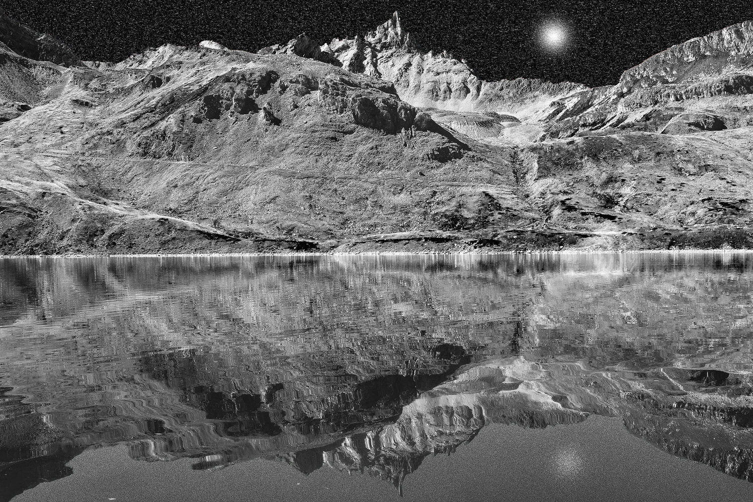 LAC DE LA SASSIÈRE SOUS LA LUNE jean-luc bohin Fotografie zu verkaufen