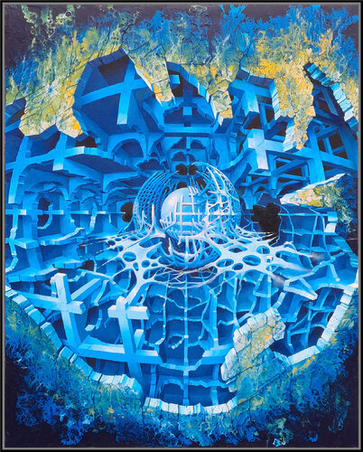 211231 Raumstruktur mit Kugel von Gerard Philippart, Malerei kaufen auf Singulart