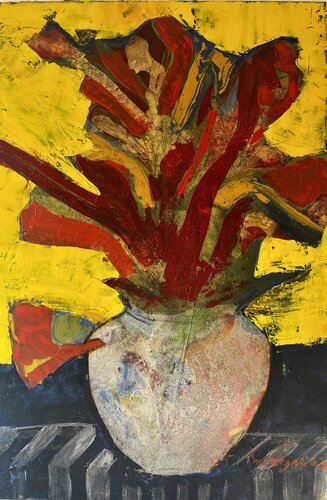 Yellow Flowers by Kateryna Hai, Painting for Sale on Singulart