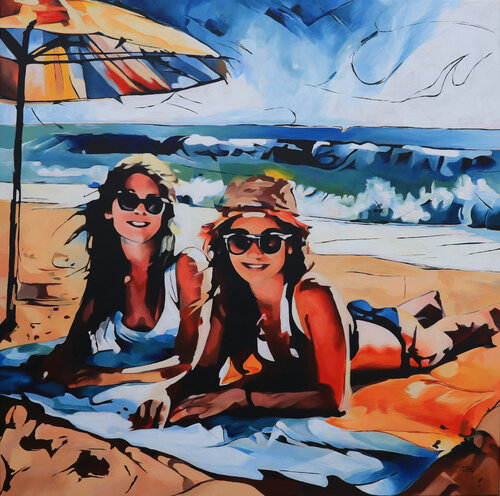 Beachside Beauties by Timon Stork, Painting for Sale on Singulart