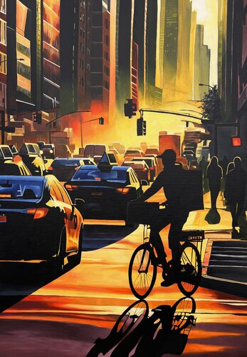 CityRider di Timon Stork, Pittura in vendita su Singulart