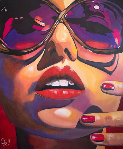 Frau mit Brille I by Silke von Clarmann, 회화 for Sale on Singulart