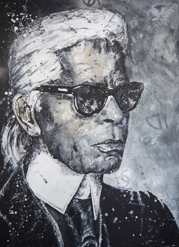 Karl Lagerfeld by Silke von Clarmann, Painting for Sale on Singulart