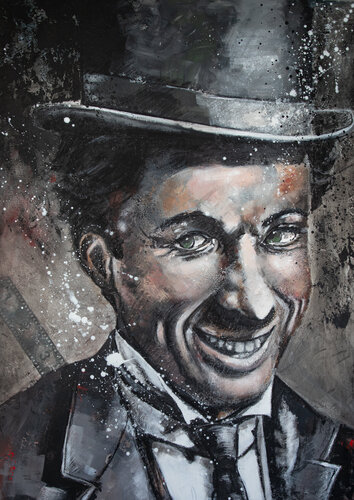 Charlie Chaplin by Silke von Clarmann, Painting for Sale on Singulart