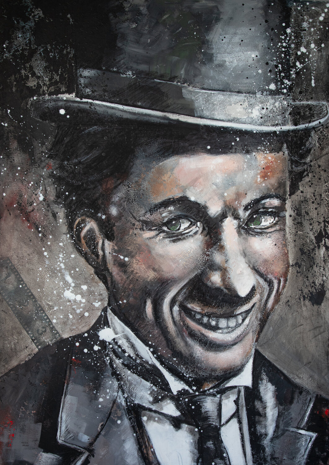 Charlie Chaplin Silke von Clarmann Original painting for sale