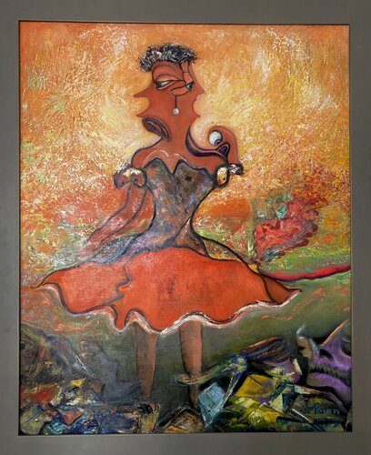 Cantatrice sur détritus by Sylvie PERON, Painting for Sale on Singulart