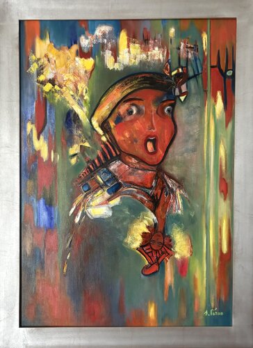 Le courage et la Guerrière van Sylvie PERON, Schilderij te koop op Singulart