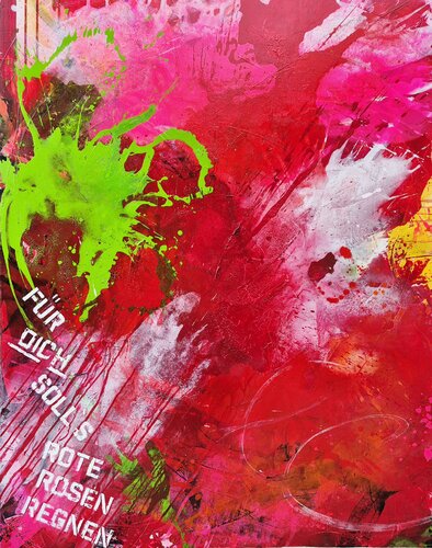 FÜR DICH SOLL'S ROTE ROSEN REGNEN von Nele Kugler, Malerei kaufen auf Singulart