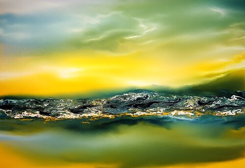 Yellow makes thinking easier by Felix Günther, Painting for Sale on Singulart