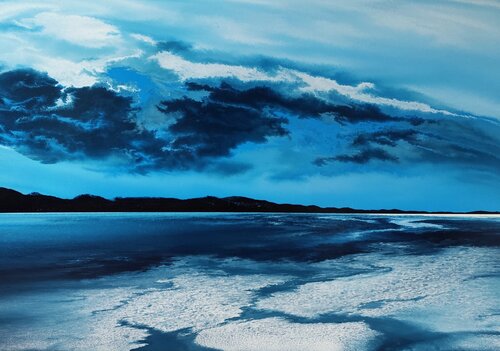 Blue landscape by Felix Günther, Painting for Sale on Singulart