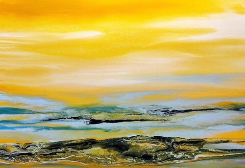 Yellow meets blue by Felix Günther, Painting for Sale on Singulart