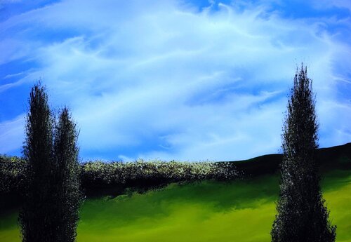 Silence over rolling hills von Felix Günther, Malerei kaufen auf Singulart