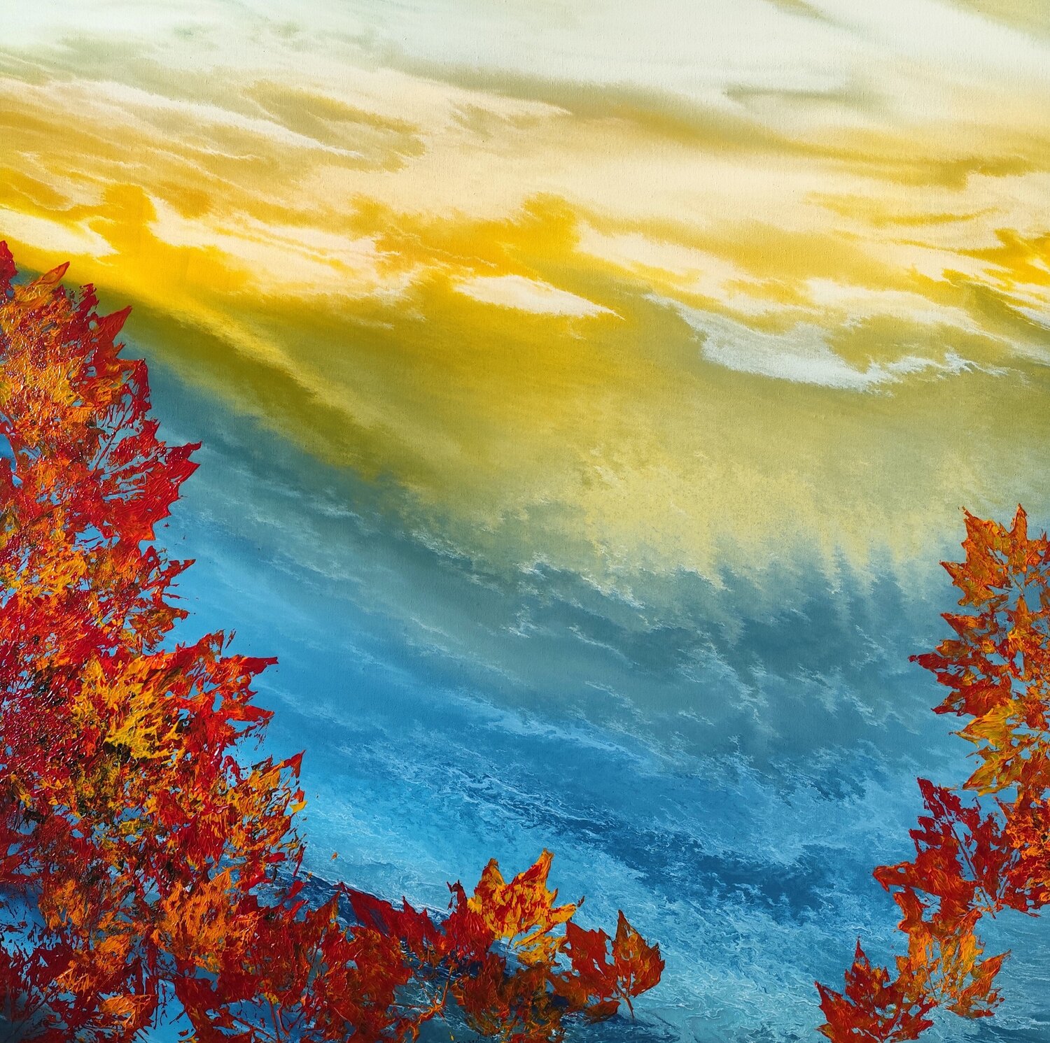 Melody of Autumn by the Sea de Felix Günther (2025) : Peinture Acrylique  sur Toile - Singulart, image size:1500x1491