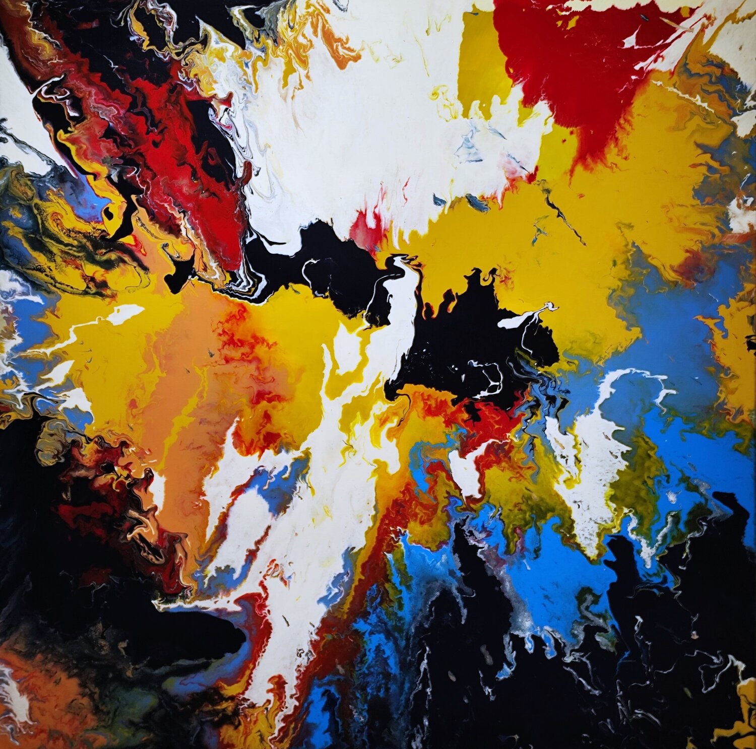 Flowing Energy - inspiriert von Gerhard Richter Felix Günther Originalgemälde zu verkaufen