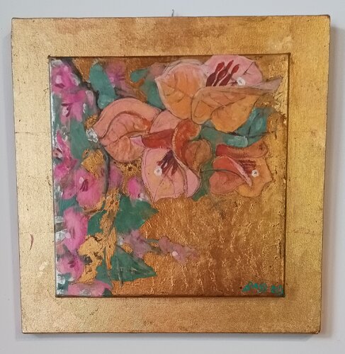 Bougainvillea in the midday sun, the sound of cicadas in the air... Summer in the Mediterranean. von Andrea Bassi, Malerei kaufen auf Singulart