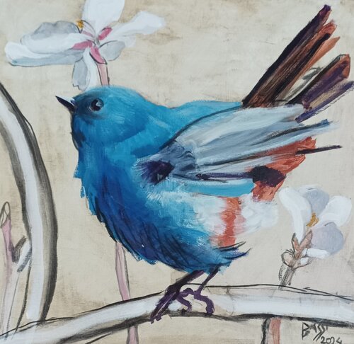 Early Spring in My Garden van Andrea Bassi, Schilderij te koop op Singulart